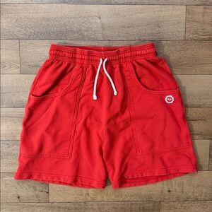 Big Bud Press Size Medium Red Sweat Shorts 100% Cotton Sustainable Comfortable